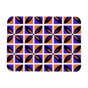 Bold geometric floral design magnet