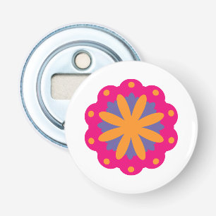 Bold Geometric Flower Design Bottle Opener