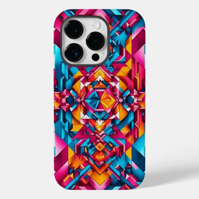 Bold Geometric Fusion iPhone 14 Pro Case (Back)