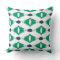 Bold geometric green and navy tribal ikat print