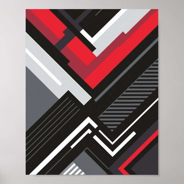 Bold Geometric Lines and Angles Poster (Front)