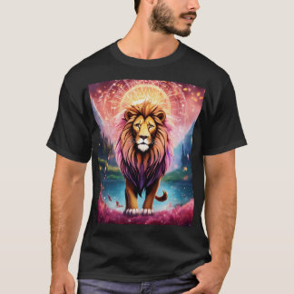 Bold Geometric Lion T-Shirt Design