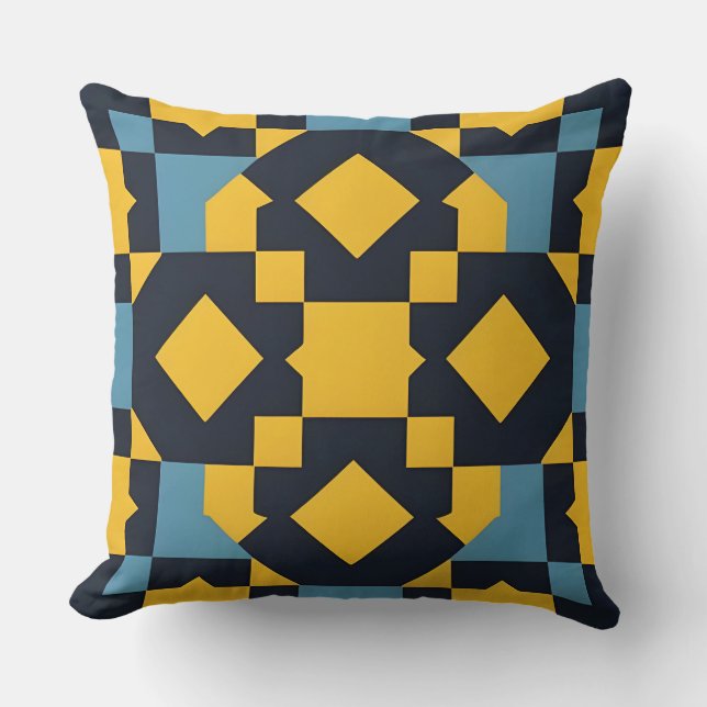 Bold Geometric Pattern Bright Abstract Home Decor Cushion (Front)