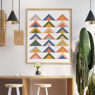 Bold Geometric Pattern in Fall and Autumn Colour Poster