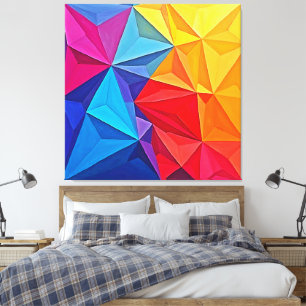 Bold Geometric Prism Abstract Art Canvas Print