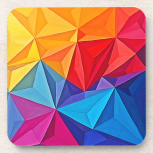 Bold Geometric Prism Abstract Art Coaster