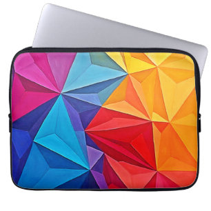 Bold Geometric Prism Abstract Art Laptop Sleeve