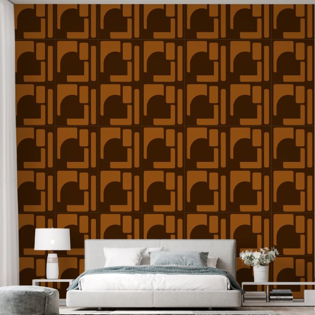 Bold Geometric Statement Accent Wallpaper (Bedroom)