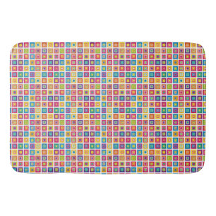 Bold Geometric Tiles Bath Mat