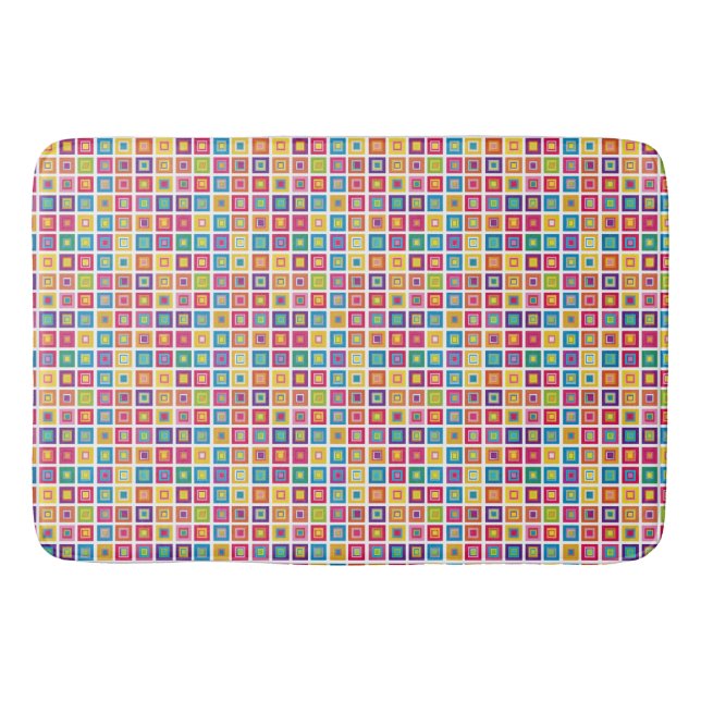 Bold Geometric Tiles Bath Mat (Front)