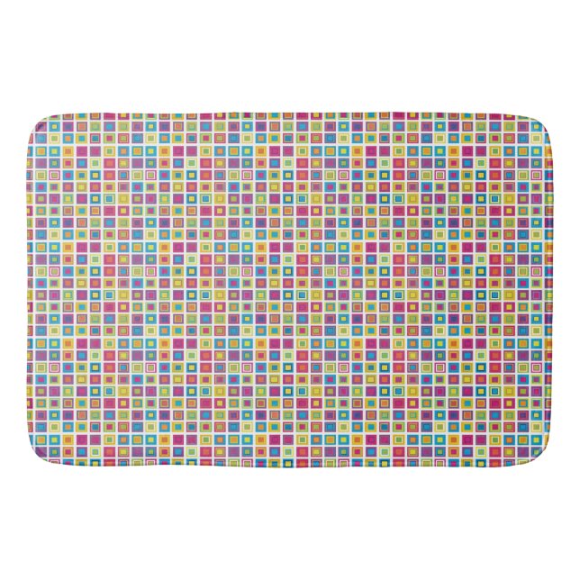 Bold Geometric Tiles Bath Mat (Front)