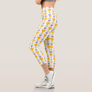 Bold Geometric Triangle Capri Leggings