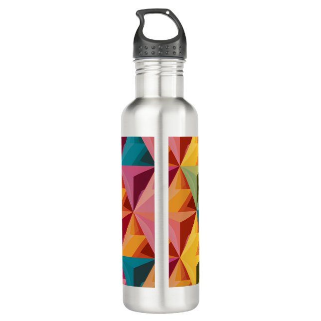 Bold Geometric Triangle Pattern  710 Ml Water Bottle (Back)