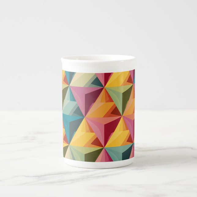 Bold Geometric Triangle Pattern  Bone China Mug (Front)