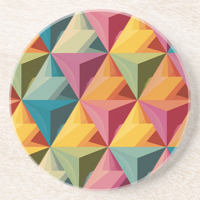Bold Geometric Triangle Pattern  Coaster (Front)