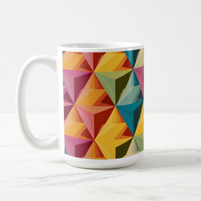 Bold Geometric Triangle Pattern  Coffee Mug (Left)