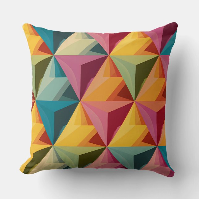 Bold Geometric Triangle Pattern  Cushion (Front)