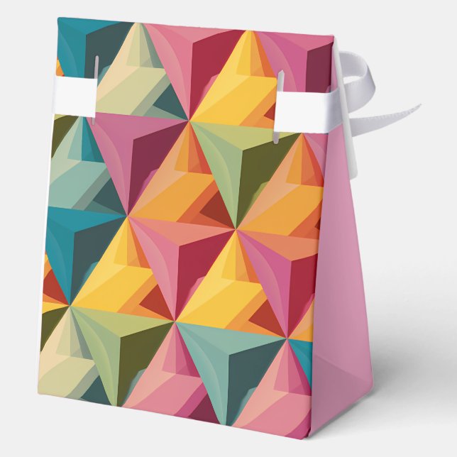 Bold Geometric Triangle Pattern  Favour Box (Back)