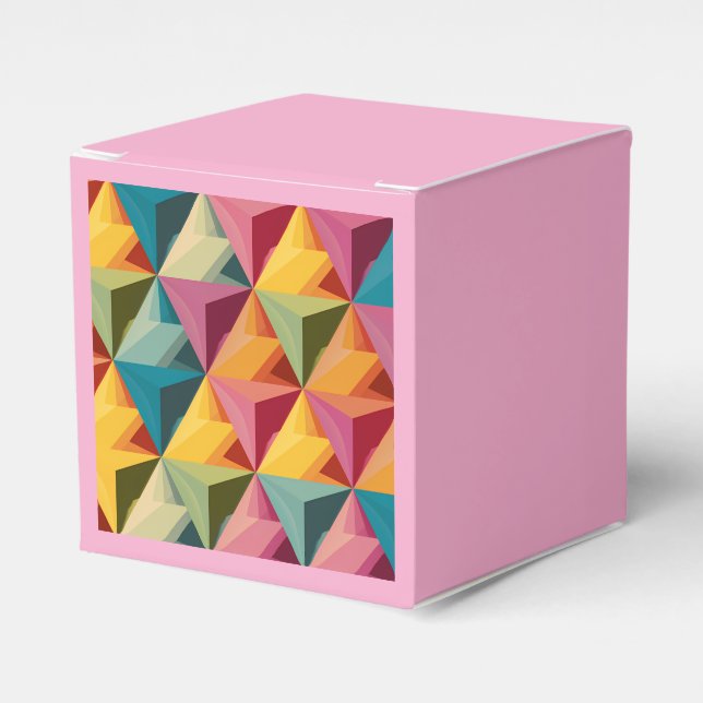Bold Geometric Triangle Pattern  Favour Box (Front Side)