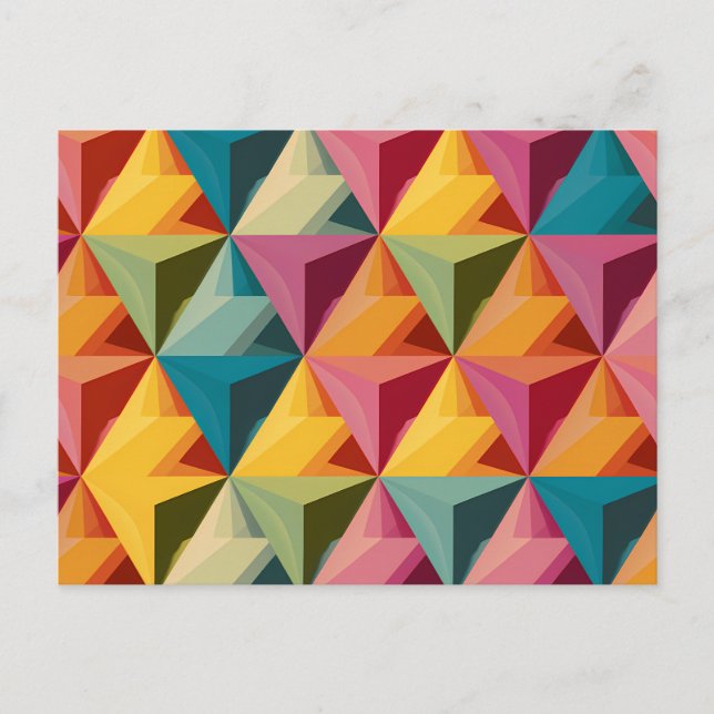 Bold Geometric Triangle Pattern  Holiday Postcard (Front)