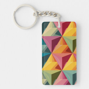 Bold Geometric Triangle Pattern  Key Ring