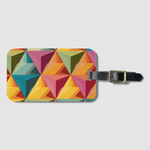 Bold Geometric Triangle Pattern Luggage Tag