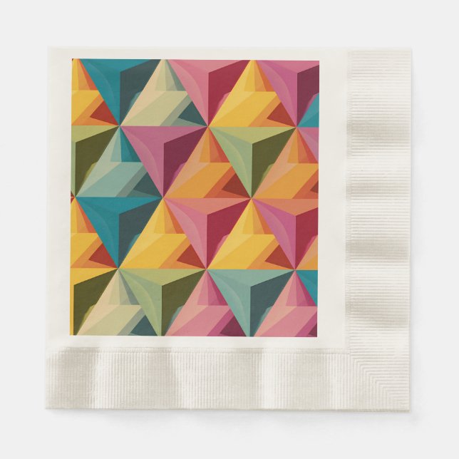 Bold Geometric Triangle Pattern  Napkin (Front)