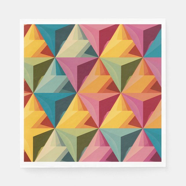 Bold Geometric Triangle Pattern  Napkin (Front)
