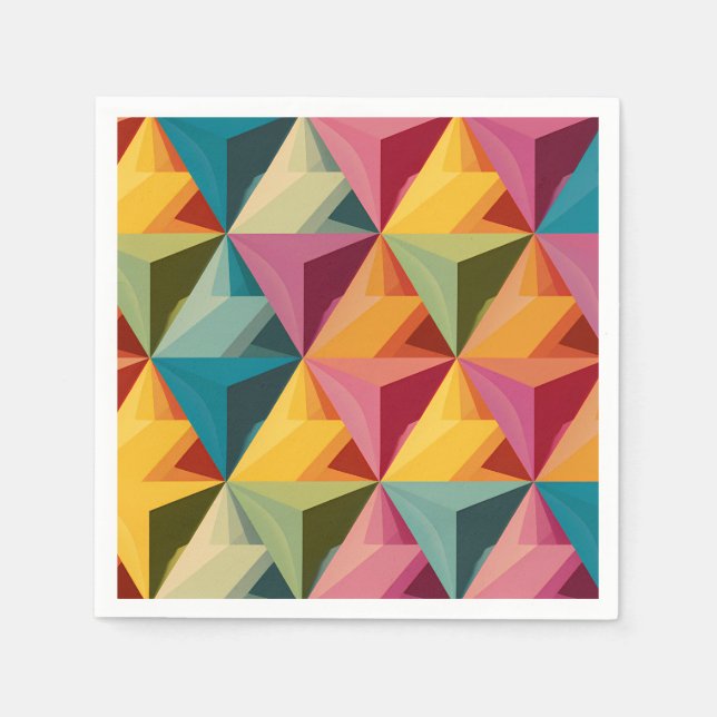 Bold Geometric Triangle Pattern  Napkin (Front)