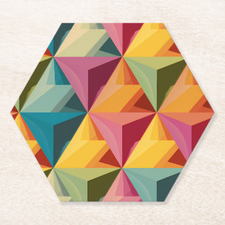 Bold Geometric Triangle Pattern Paper Coaster