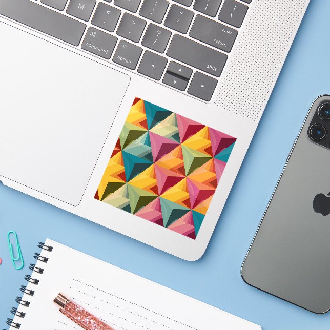 Bold Geometric Triangle Pattern Sticker (Laptop w/ iPhone)