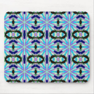 bold geometric with blue stars mousepad