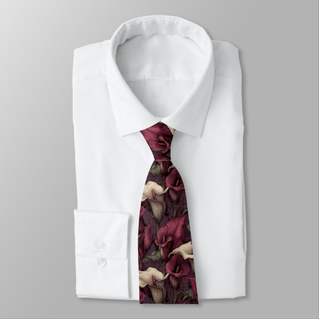 Bold Gifts For Husband Calla Lilies Floral Tie (Tied)