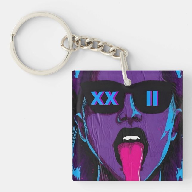 bold girl keychain (Front)