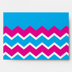 Bold Girly Hot Pink Teal Chevron ZigZag Pattern Envelopes