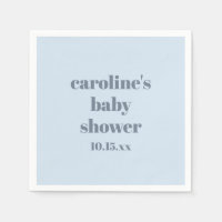 Bold Glacier Blue Modern Fun Custom Baby Shower