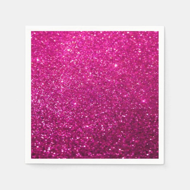 Bold Glitter Background - Pink Napkin (Front)