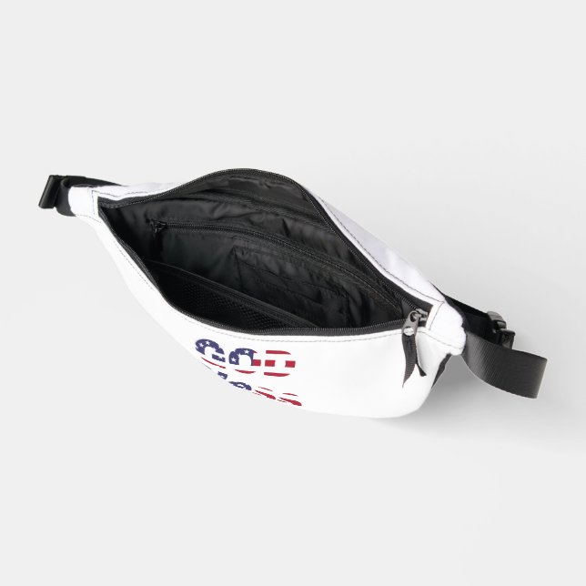 Bold God Bless America Heritage Fanny Pack (Open)