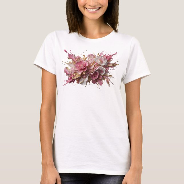 Bold Gold ABSTRACT ART Design T-Shirt (Front)