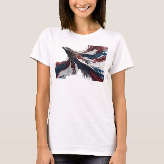 Bold Gold Abstract Eagle Art Design T-Shirt (Front)