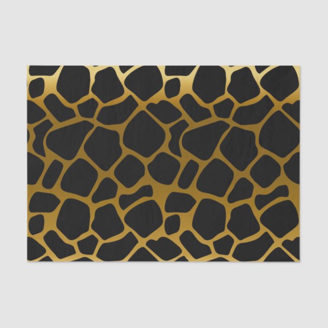 Bold Gold and Black Giraffe Spots Tissue Paper (Front)