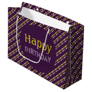 Bold Gold and Purple Large Gift Bag