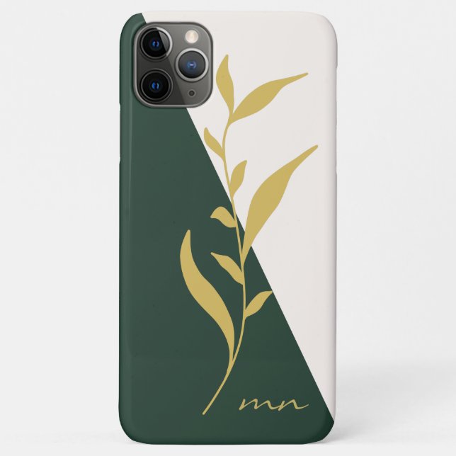 Bold Gold Botanical Green Geometric Abstract Case- Case-Mate iPhone Case (Back)