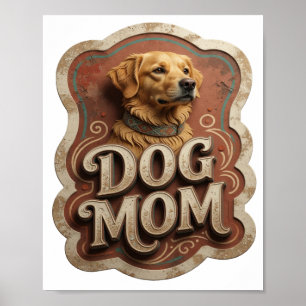Bold Gold DOG MOM Poster