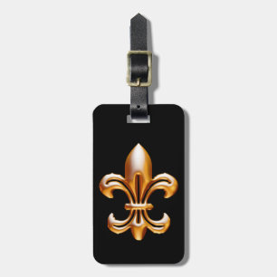 Bold Gold Fleur de Lis Luggage Tag