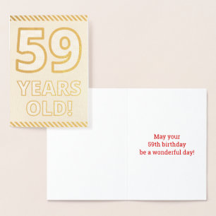 Bold, Gold Foil "59 YEARS OLD!" Birthday Card