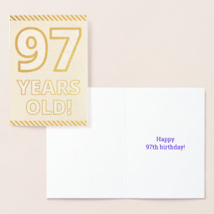 Bold, Gold Foil "97 YEARS OLD!" Birthday Card