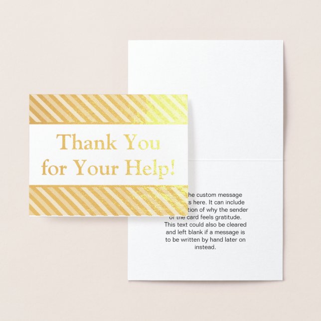 Bold Gold Foil "Thank You for Your Help!" Card (Display)