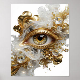 Bold Gold GOLDEN EYE 3D Text Art Poster