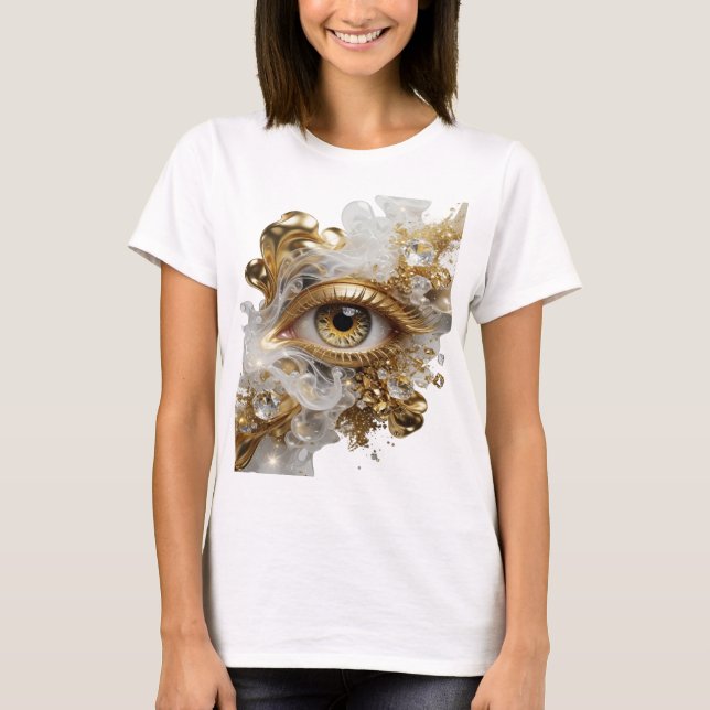 Bold Gold GOLDEN EYE 3D Text Art T-Shirt (Front)